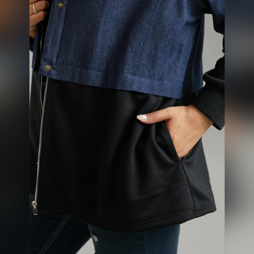 Bloomchic - Contrast Patchwork Stylish Outerwear - image 3